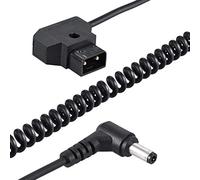 Cpolebev Enroulé 1M / 3.28Ft D-Tap 2Pin Mâle a DC 5.5 X 2.1Mm Extension de Câble Adaptateur Ligne Élastique pour Anton V-Mount Batterie DSLR Cage Rig Alimentation