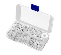 Cpolebev Ensemble de 500 Joints de Rondelle Plate en Nylon Blanc M2 M2.5 M3M4M5 M6 M8 M10 Kit D'Assortiment de Joints Toriques D'Étanchéité en Plastique Accessoires de Remplacement de Fixation
