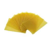 Cpolebev Ensemble de Feuilles de Cire d'abeille Kit Ensemble Naturel de Feuilles de Cire d'abeille Feuilles de Cire d'abeille en Nid d'abeille pour L'Équipement Apicole (13,3 X 9cm) 10PCS