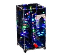 Cpolebev Ensemble de Kits de Sapin de Noël DIY, Arbre de Noël Électronique avec LED RVB Colorées, Kit D'Assemblage de Science pour Sapins de Noël DIY B