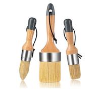 Cpolebev Ensemble de Pinceaux pour Meubles, Ensemble de Pinceaux à Craie, Peinture à la Craie, Peinture au Lait pour Meubles, 1 Grand Pinceau Ovale et 2 Petits Pinceaux Ronds