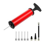 Cpolebev Ensemble de Pompe Compacte pour Ballons de Sport avec 5 Aiguilles, Embout et Tuyau - Poussoir Portable