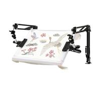Cpolebev Ensemble de Porte-Cadre de Broderie Réglable Support Pivotant Réglable Convient pour Le Genou Stand Convenable pour Cadre de Point de Croix Scroll
