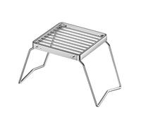 Cpolebev Ensemble de Réchaud en Acier Inoxydable Portable - Support de Pot Pliant et Plateau de Barbecue - Ustensiles de Camping Mini Comprenant Un Support pour