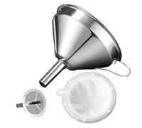 Cpolebev Entonnoir de Cuisine en Acier Inoxydable 304 de 5,1 Pouces avec Filtre Alimentaire de 200 pour Transférer des Liquides, de L', Rendant la Confiture Facile à Utiliser en Argent