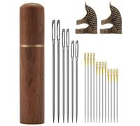 Cpolebev ÉTui à Aiguilles en Bois pour Les Aiguilles à Coudre et Les Aiguilles à Broder, Kit D'Aiguilles avec ProtèGe-Doigts pour à Coudre