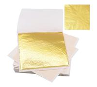 Cpolebev Feuilles d'or 200 Pièces Feuilles d'or pour Dorure Artistique Paillettes Polyvalentes en Métal Feuilles d'or Paillettes d'or