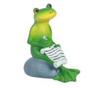 Cpolebev Figurines Miniatures de Grenouille de Jardin - Statue de Grenouille avec Lettres D'Écriture, Petite Sculpture de Grenouille en Résine, Décorations D'Été Extérieures Durables et Faciles à Util