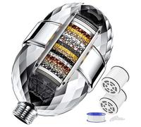 Cpolebev Filtre de Douche en 20 Étapes Filtre de Douche avec Cartouches Remplaçables pour L'Eau Dure Éliminant le Chlore