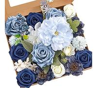 Cpolebev Fleurs Artificielles Fausses Fleurs de Pivoine Bleu PoussiéReux Combo pour Bricolage Mariage Bouquets de MariéE Centres de Table DéCorations pour