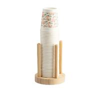 Cpolebev Gobelet Jetable Support de Stockage Support éTagèRe Eau Thé Tasses Distributeur en Bois avec Plus Long Bâton Tasse PréSentoir Organisateur,1