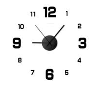 Cpolebev Grande Horloge Murale sans Cadre 3D pour Les Décorations de Bureau à Domicile Regarder Une Œuvre d'art Bricolage Noir