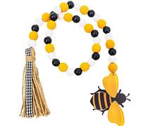 Cpolebev Guirlande de Perles en Bois d'abeille avec Glands, Guirlande de Perles en Bois éTé DéCorations pour de Ferme Rustique pour Plateau à Plusieurs Niveaux