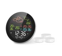 Cpolebev Horloge Météo WiFi Tuya Station Météo Thermomètre Intelligent sans Hygromètre Compteur à Distance Réveil Prise UE