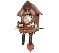 Cpolebev Horloge Murale Coucou Antique en Bois Cloche D'Oiseau Montre D'Alarme BalançOire DéCorations pour 006