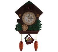 Cpolebev Horloge Murale De 8 Pouces en Forme De Maison Horloge Coucou Minuterie Cloche Oiseau Ancien Horloge d'art Artisanat D'Horloge Pendule De Salon Decoration De Maison