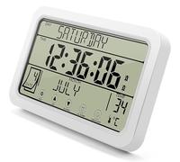 Cpolebev Horloge Murale Numérique, Horloge Numérique à Piles, Horloge de Bureau de 8 Pouces avec Température, Humidité, Jour, Date pour Le Bureau à Domicile