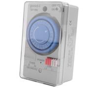 Cpolebev Interrupteur de Minuterie Mécanique Interrupteur de Minuterie Mécanique Étanche 100-240VAC 50-60Hz TB118N avec Couvercle de Protection en Plastique Transparent Batterie