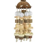 Cpolebev Jouet de Perroquet D'Oiseau, Gros Jouet de Perroquet Blocs en Bois Naturels Oiseau à Mâcher Jouet Perroquet Cage Morsure Jouet Costumes pour Perroquets