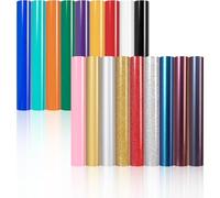 Cpolebev Kit de 18 Vinyles Thermocollants HTV avec Paillettes, et Vinyle Thermocollant PU pour Projets de de T-Shirts