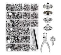 Cpolebev Kit de Boutons-Pression en Toile en Acier Inoxydable de Qualité Marine, Boutons-Pression à Vis, Boutons-Pression pour Housse de Bateau, Kit de Boutons-Pression pour Tapis avec Outil de Réglag