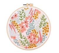 Cpolebev Kit de Broderie pour Débutants avec Motif Paysage Floral - Comprend du et des Aiguilles (A)