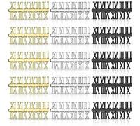 Cpolebev Kit de Chiffres D'Horloge 15 PièCes Bricolage NuméRos D'Horloge NuméRique Aiguilles D'Horloge PièCes de Rechange Accessoires D'Horloge (Chiffres Romains)