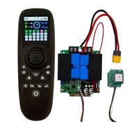 Cpolebev Kit de Commande à Distance sans RX40G avec Émetteur à Une Main Récepteur de Puissance 12V 24V 50A en Plastique Noir GPS Retour en Un pour Bateau RC de Remorquage