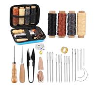 Cpolebev Kit de Couture du Cuir, Outils et Fournitures de Travail du Cuir, Kit de Travail du Cuir Ciré, Kit de Réparation de Revêtement en Cuir Facile à Installer et à Utiliser