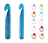Cpolebev Kit de Crochets de 25 mm Grand Crochet en Acrylique de 20 mm avec 10 Marqueurs, Parfait pour Les Tapis à Gros Fils