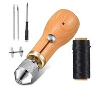 Cpolebev Kit de Poinçon de Couture du Cuir, Outils D'Artisanat, Outils de Sculpture du Cuir de Vache