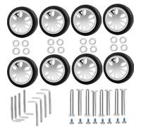 Cpolebev Kit de Remplacement de Roues de Bagage 8 Pièces, Diamètre 2 Pouces/50 mm D'Épaisseur 0,47 Pouces/12 Mm, Roulette Muette en Caoutchouc Résistant, Valise de Remplacement B