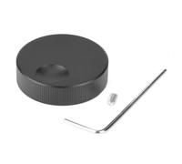 Cpolebev Knob de Commande de Potentiomètre en Aluminium Solide Noir avec Trou de 6mm, Mat, Universel et Pratique. Dimensions: 32x13mm.