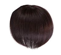 Cpolebev la Perruque de Cheveux Humains avec une Frange Augmente la Quantité de Cheveux Sur le Dessus de la TêTe pour Couvrir le Postiche de Cheveux Blancs C
