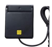 Cpolebev Lecteur de Carte à Puce USB ATM Bank Déclaration Fiscale Lecteur de Carte IC Carte D'Identité Lecteur de Carte à Puce (Noir)