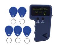 Cpolebev Lecteur de Carte D'Identité RFID 125KHz Portable pour Le ContrôLe D'AccèS avec 5 éTiquettes Prend en Charge EM4100/EM410X