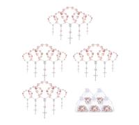 Cpolebev Les Cadeaux de Baptême pour Les Filles Comprennent 25 Pièces de Chapelet de Baptême Rose, Chapelet pour, Mini Chapelet, 25 Pièces, en Organza, Cadeaux de Baptême