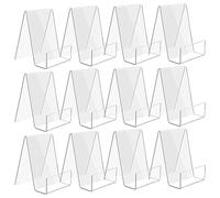 Cpolebev Lot de 12 Porte-Livres Transparents Présentoir en Acrylique pour Livres, Photos, Brochures, Tablettes