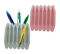 Cpolebev Lot de 2 Moules de Recyclage de Crayons, Moule en Silicone pour Crayons 3D, Four, Silicone Pur, Moule à Crayons et RéUtilisable