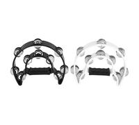 Cpolebev Lot de 2 Tambourins à Double RangéE de 25,4 cm pour Adulte, Demi-Lune Tambourin Musical 20 Jingles en MéTal Tambour à Percussion Tenu dans la Main