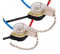 Cpolebev Lot de 3 Interrupteurs de Ventilateur de Plafond ZE-110 Interrupteur de Ventilateur 3 Voies Interrupteur de Ventilateur de Plafond ChaîNe de Traction Remplacement (Nickel)