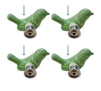 Cpolebev Lot de 4 Boutons de Porte D'Armoire Au Design D'Oiseau Mignon Vert, Boutons de Tiroir En CéRamique, PoignéE de Tirage D'Armoire Vintage (Vert)