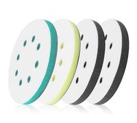 Cpolebev Lot de 4 Tampons de Ponçage en Mousse pour Ponceuse Orbitale, 5 Pouces, 8 Trous, Tampon en Mousse Surfprep pour Ponceuse Orbitale