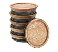 Cpolebev Lot de 6 Couvercles de Rangement en Bois Entièrement Scellés, Couvercles en Bois Neufs pour Boules, Bocaux Kerr, Matériau de Qualité Alimentaire, Hermétiques pour Bocaux de 72 mm