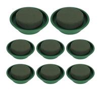 Cpolebev Lot de 8 Ronds en Mousse Florale Bricolage Kit D'Arrangement de Fleurs Blocs de Mousse Florale Ronde Verte Humide pour DéCor de Mariage