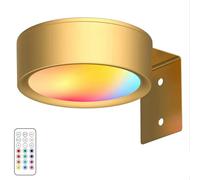 Cpolebev Lumière D'Affichage LED pour Art, Éclairage pour Tableaux, Fonctionnant sur Batterie, Projecteur de Peinture Dimmable, 13 Modes D'Éclairage pour Accrocher des Œuvres d'art, Doré.
