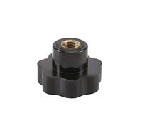 Cpolebev M10 10mm Dia Filetage noire Plastique etoile Serrage Bouton poignee