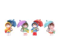 Cpolebev Mignon Parapluie Fille Figurines Mini Pot de Plante Statues Décor Bureau Ornement 4 Pièces