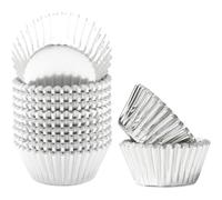 Cpolebev Mini 500 Pièces de Doublures de Cupcake en Feuille d'argent pour la Cuisson de Moules à Pâtisserie Épais et Robustes, Résistants à L', Doublures de Muffins en Papier A