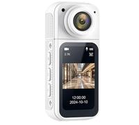 Cpolebev Mini Caméra d'action Extérieure 2,7 K 180 ° 1,4" WiFi 180 ° Mini Caméra 2,7 K pour Le Sport, Enregistreur de Moto